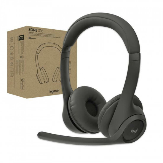 Bluetooth-гарнітура Logitech Zone 305 for Business Wireless/Bluetooth Direct Black (981-001458)