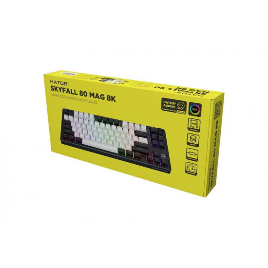 Клавіатура бездротова Hator Skyfall 80 MAG Ultima 8K Wireless White/Black (HTK3880UA)