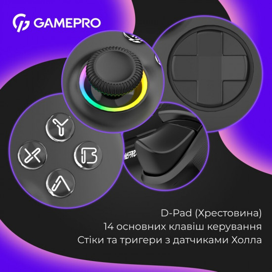 Геймпад GamePro із зарядною станцією GPX13BDOC Black