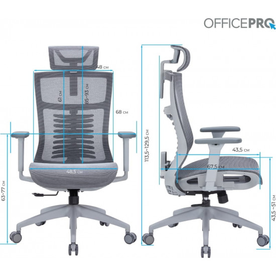 Крісло офісне Officepro Balance OC620-G-DG-DG Gray/Dark Gray