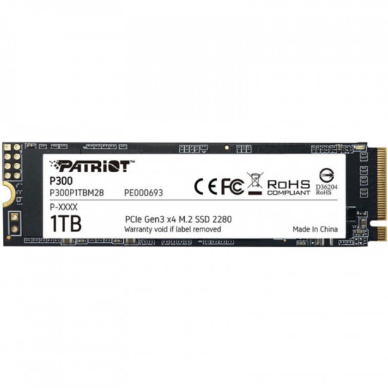 Накопичувач SSD 1TB Patriot P300 M.2 2280 PCIe 3.0 x4 NVMe TLC (P300P1TBM28)