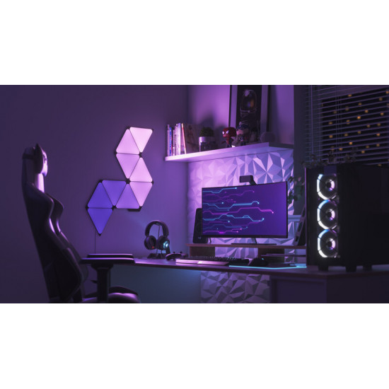 Розумна система освітлення Nanoleaf Shapes Ultra Black Triangles Starter Kit, Apple HomeKit, 9 шт. (NL47-0102TW-9PK)