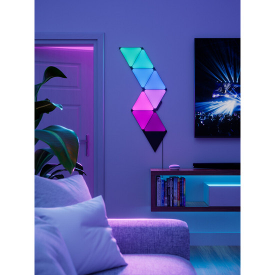 Розумна система освітлення Nanoleaf Shapes Ultra Black Triangles Starter Kit, Apple HomeKit, 9 шт. (NL47-0102TW-9PK)