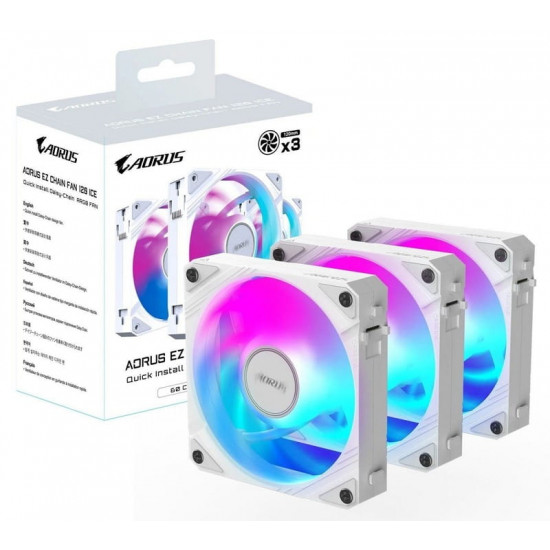 Вентилятор Gigabyte Aorus EZ Chain Fan 120 Ice 3-Pack White (GP-ECFAN1203 ICE)