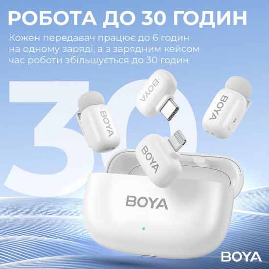 Мікрофон BOYA mini-13 Type-C/Lightning White