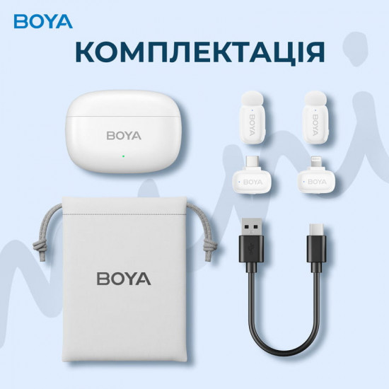 Мікрофон BOYA mini-13 Type-C/Lightning White