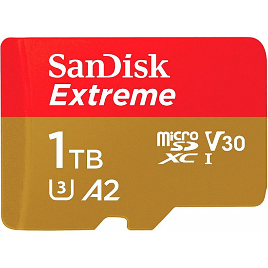 Карта пам`ятi MicroSDXC 1TB UHS-I Class 10 R190/W130MB/s SanDisk Extreme V30 A2 U3 + SD Adapter (SDSQXAV-1T00-GN6MA)