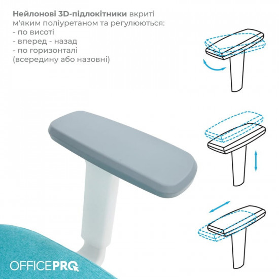 Крісло офісне Officepro Balance OC550-W-DG-BL White/Dark Gray/Blue