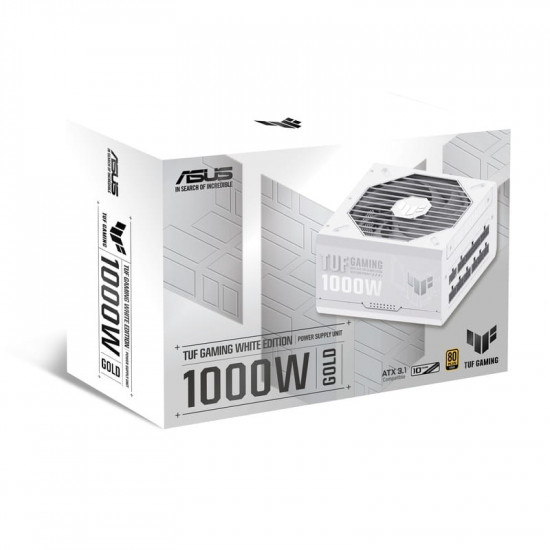 Блок живлення Asus TUF-GAMING-1000G-WHITE PCIE5 1000W Gold (90YE00S5-B0NA00)