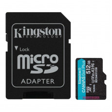 Карта пам`яті MicroSDXC   512GB UHS-I/U3 Class 10 Kingston Canvas Go! Plus R200/W160MB/s + SD-адаптер (SDCG4/512GB)