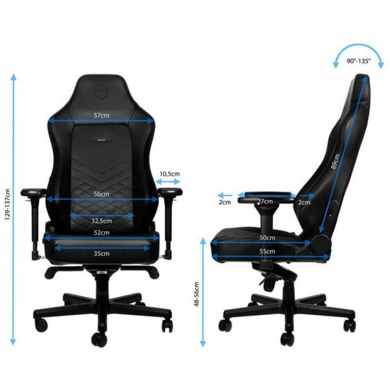 Крісло для геймерів Noblechairs Hero Black (NBL-HRO-PU-BLA)