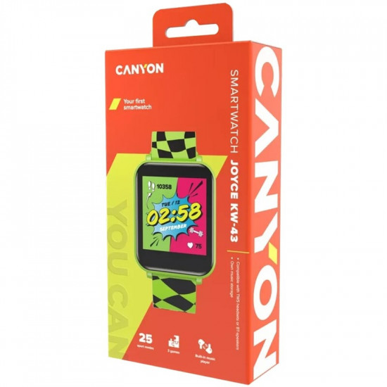 Дитячий смарт-годинник Canyon Joyce KW-43 Dual BT Music Green (CNE-KW43YB)