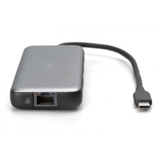 Док-станція Digitus USB-C PD 100W/USB3.2х2/USB-C/RJ45/SD/MicroSD/HDMI (DA-70914)