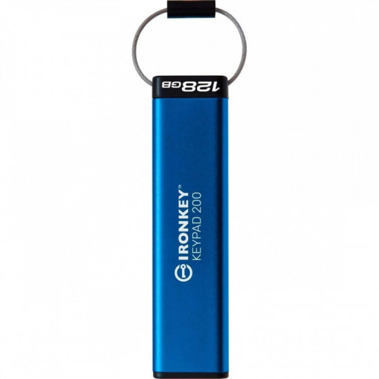 Флеш-накопичувач USB3.2 128GB Kingston IronKey Keypad 200 Type-A Blue (IKKP200/128GB)
