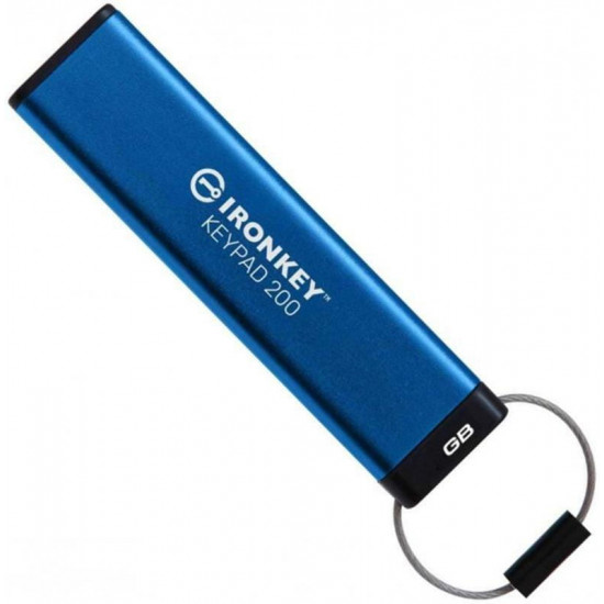 Флеш-накопичувач USB3.2 128GB Kingston IronKey Keypad 200 Type-A Blue (IKKP200/128GB)