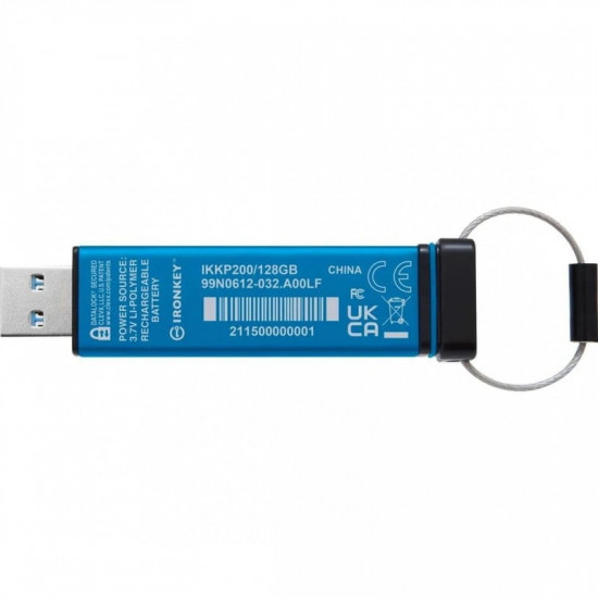 Флеш-накопичувач USB3.2 128GB Kingston IronKey Keypad 200 Type-A Blue (IKKP200/128GB)
