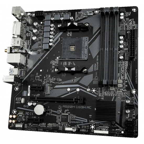 Материнська плата Gigabyte A520M DS3H AC Socket AM4