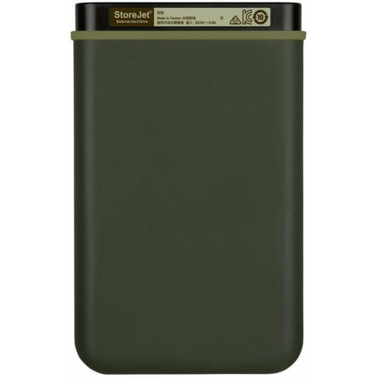 Накопичувач зовнiшнiй HDD 2.5" USB 2.0TB Transcend StoreJet 25M3 Military Green Slim (TS2TSJ25M3G)