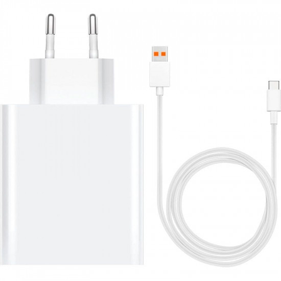 Зарядний пристрій Xiaomi 90W HyperCharge Combo USB-A White (BHR07ZBEU) + кабель Type-C