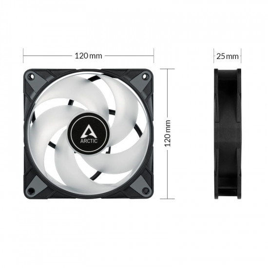 Вентилятор Arctic P12 PWM PST RGB Black - 3 Pack with controller (ACFAN00229A)