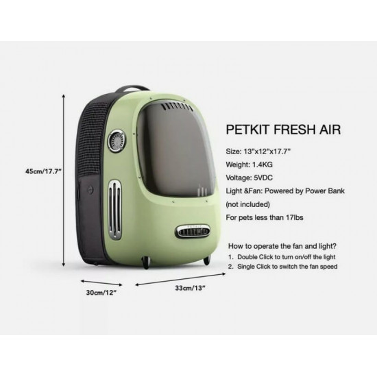 Рюкзак-переноска Petkit Breezy 2 Smart Cat Carrier Green (P7704)