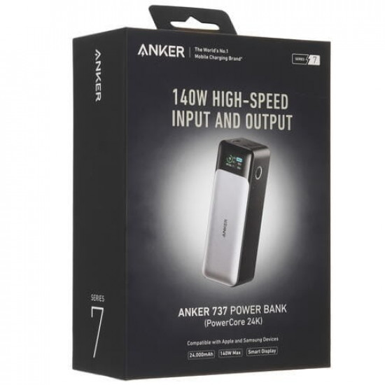 Універсальна мобільна батарея Anker PowerCore 737 GaNPrime 24000 mAh 140W Black (A1289011)