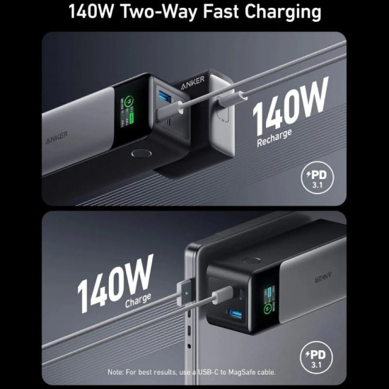 Універсальна мобільна батарея Anker PowerCore 737 GaNPrime 24000 mAh 140W Black (A1289011)
