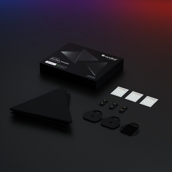 Додаткові панелі Nanoleaf Shapes Ultra Black Triangles Expansion Pack, Apple HomeKit, 3 шт. (NL47-0101TW-3PK)
