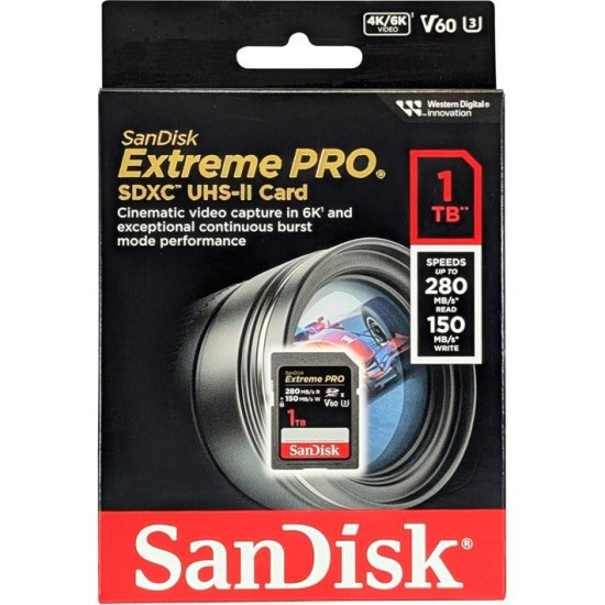 Карта пам`яті SDXC 1TB UHS-II/U3 Class 10 SanDisk Extreme Pro R280/W150MB/s (SDSDXEP-1T00-GN4IN)
