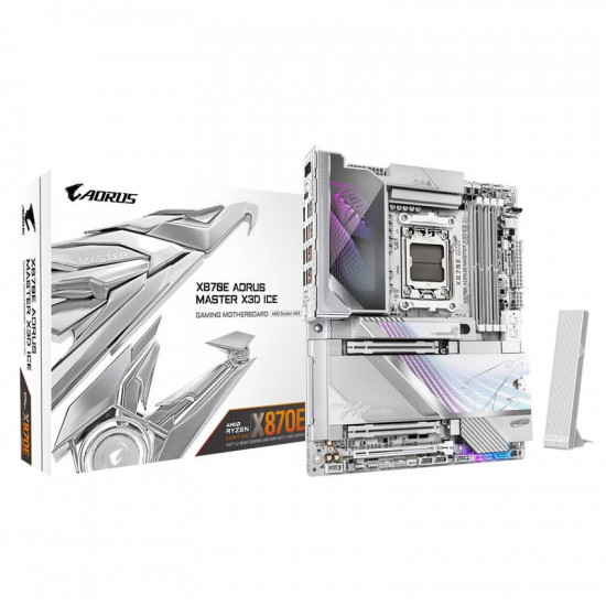 Материнська плата Gigabyte X870E Aorus Master X3D Ice Socket AM5
