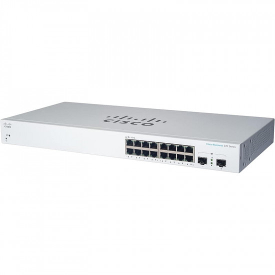 Комутатор Cisco Business CBS220-16P-2G-EU (16xGE PoE, 2xSFP, 130 Вт, Smart)