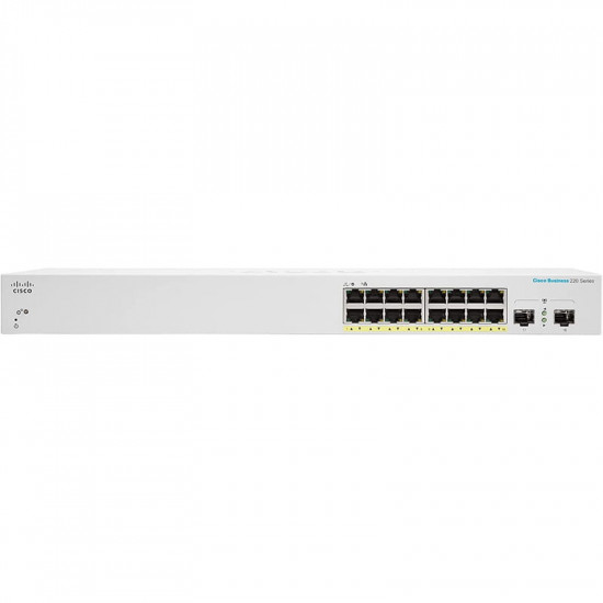 Комутатор Cisco Business CBS220-16P-2G-EU (16xGE PoE, 2xSFP, 130 Вт, Smart)