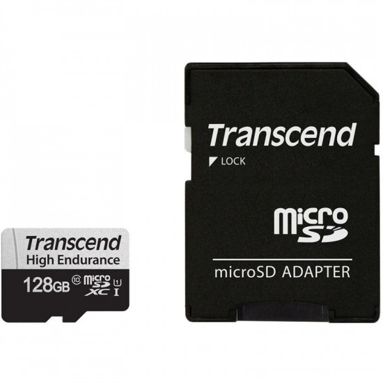 Карта пам`ятi MicroSDXC 128GB UHS-I/U1 Class 10 Transcend 350V + SD-адаптер (TS128GUSD350V)