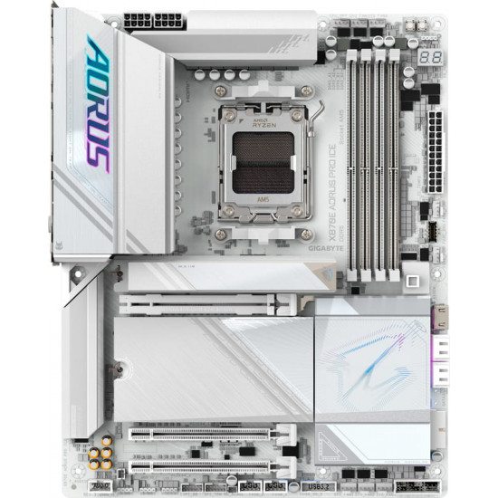 Материнська плата Gigabyte X870E Aorus Pro Ice Socket AM5