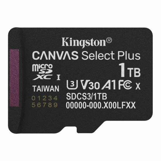 Карта пам`яті MicroSDXC 1TB UHS-I Class 10 Kingston Canvas Select Plus R150MB/s (SDCS3/1TBSP)