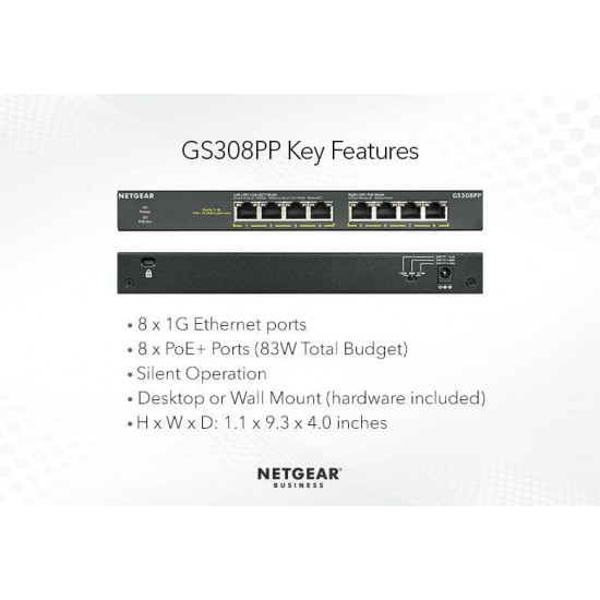 Комутатор Netgear GS308PP-100EUS