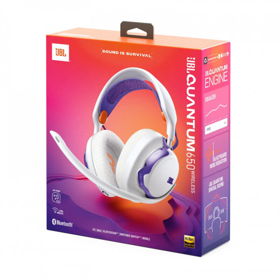 Bluetooth-гарнітура JBL Quantum 650 White (JBLQTUM650WHT)