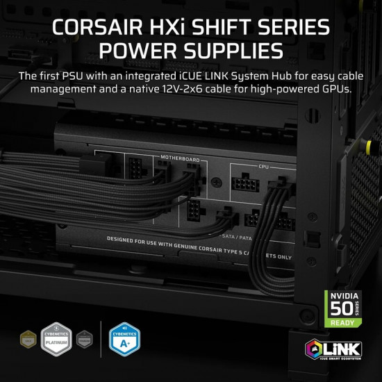 Блок живлення Corsair HX1000i Shift ATX 3.1 1000W (CP-9020265)