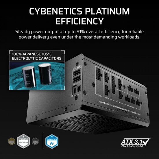 Блок живлення Corsair HX1000i Shift ATX 3.1 1000W (CP-9020265)