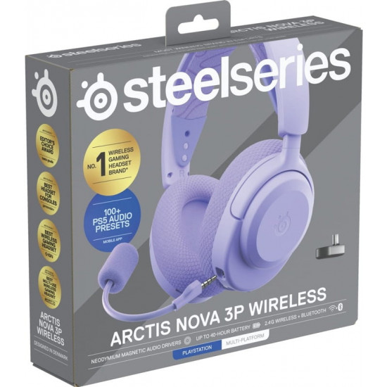 Bluetooth-гарнітура SteelSeries Arctis Nova 3P Wireless Multi Platform Lavender (61692)