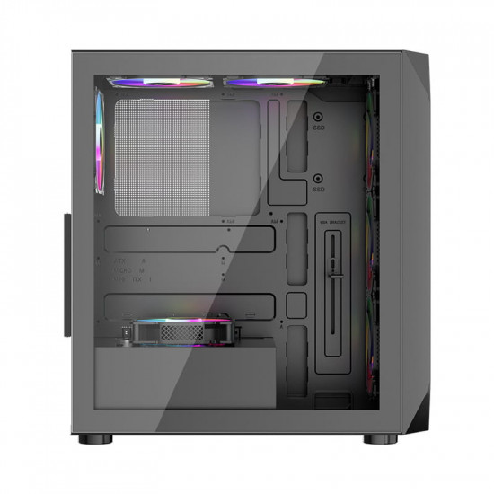 Корпус 1stPlayer AY7-BK-4F1 Black без БЖ