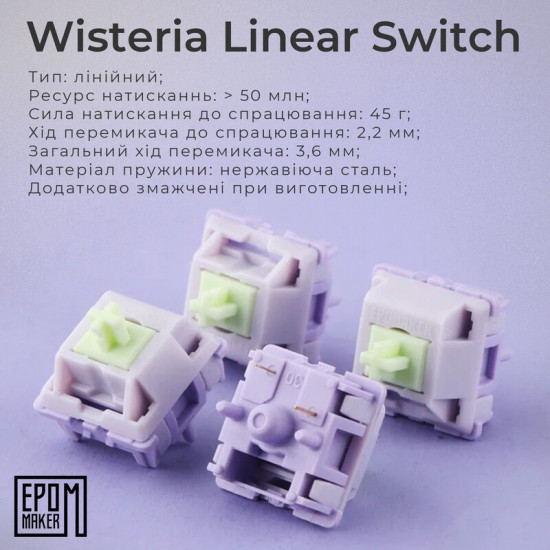 Клавіатура бездротова Epomaker Shadow-S TKL Wisteria Linear Switch Hot-Swap (2.4G/BT/USB) LCD Screen RGB UA Pink (SHS-P-WL)