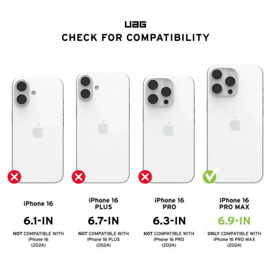 Чохол-накладка Urban Armor Gear Magsafe для Apple iPhone 16 Pro Max Monarch Pro Carbon Fiber (114457114242)