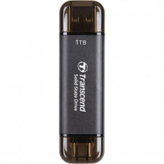 Накопичувач зовнішній SSD USB 3.1 Gen 2 Type-A/Type-C 1TB Transcend ESD310 Black (TS1TESD310C)