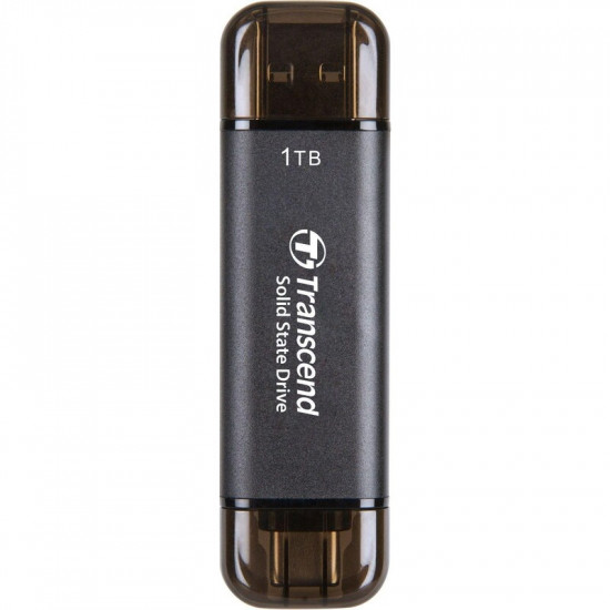 Накопичувач зовнішній SSD USB 3.1 Gen 2 Type-A/Type-C 1TB Transcend ESD310 Black (TS1TESD310C)