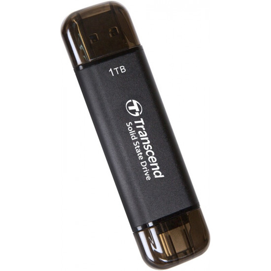 Накопичувач зовнішній SSD USB 3.1 Gen 2 Type-A/Type-C 1TB Transcend ESD310 Black (TS1TESD310C)
