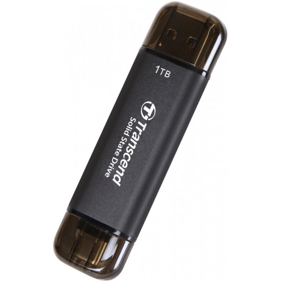 Накопичувач зовнішній SSD USB 3.1 Gen 2 Type-A/Type-C 1TB Transcend ESD310 Black (TS1TESD310C)