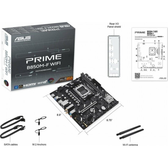 Материнська плата Asus Prime B850M-F WiFi Socket AM5