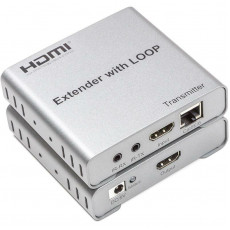 Подовжувач HDMI сигналу PowerPlant HDMI 1080P/60hz, до 200м, через CAT5E/6 (HDES200-KVM) (CA912964)