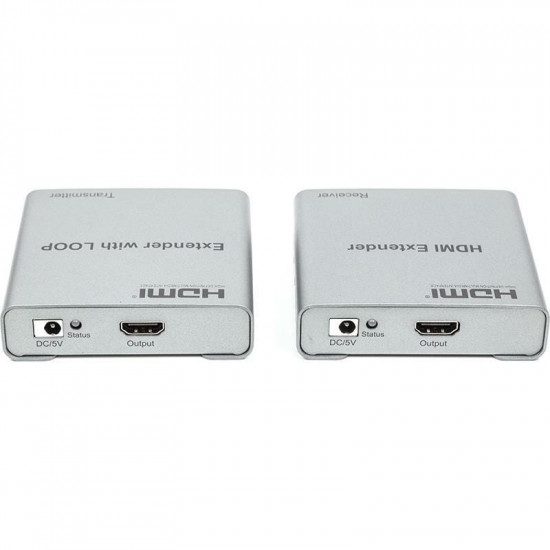 Подовжувач HDMI сигналу PowerPlant HDMI 1080P/60hz, до 200м, через CAT5E/6 (HDES200-KVM) (CA912964)